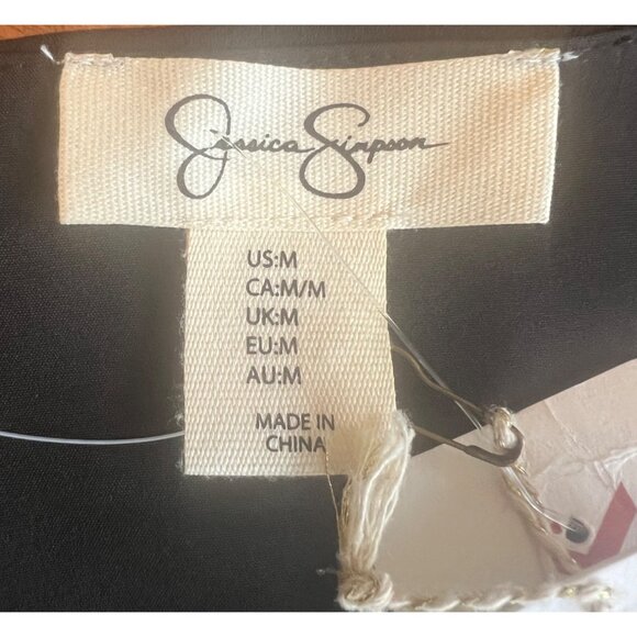 Jessica Simpson Black & White Polka Dot Mini Dress With Ruffle Detail Medium - Picture 14 of 16